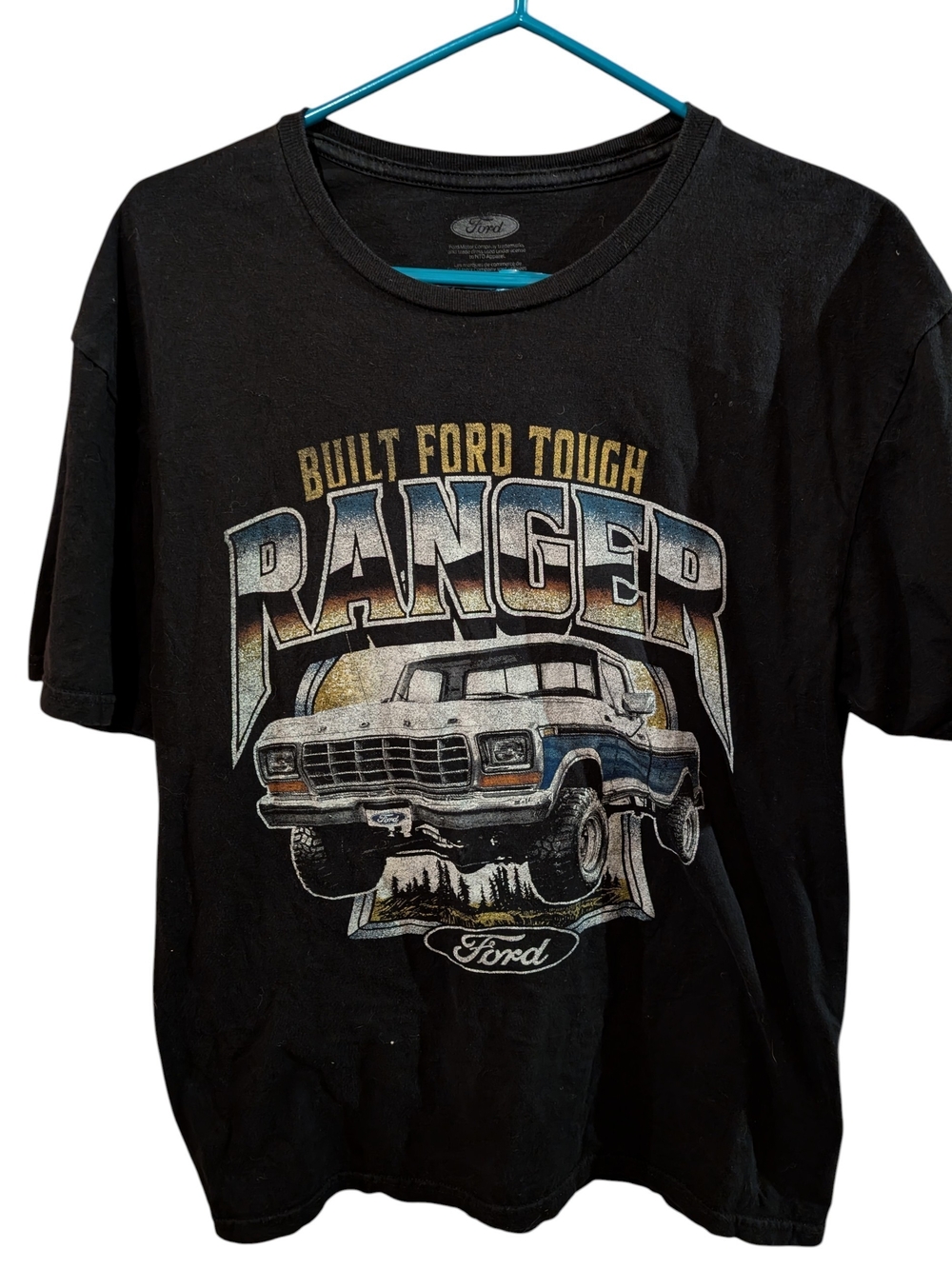 Ford Black Short-Sleeve Tee with Ranger Truck Graphic